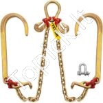 V Formos G80 Dviguba Tempimo Grandinė – 2 Šakų, 8 mm x 92 cm su 15 J Formos Kabliukų ir T Formos Kabliais