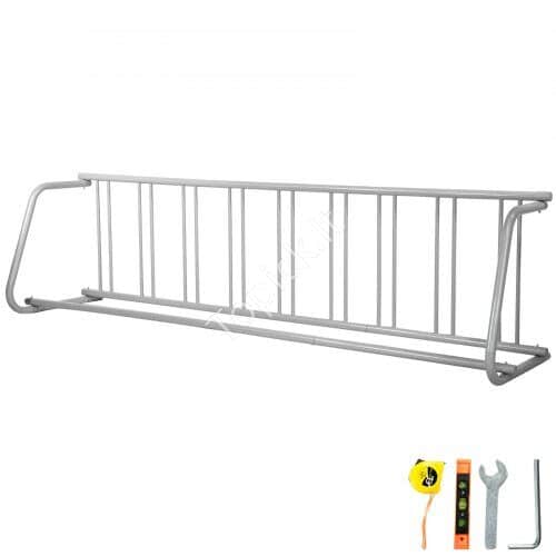 us2FTCJ-9C00000000001V02Fgoods_img-v12Ffloor-bike-rack-m100-1.2.jpg Grindinis dviračių stovas iš plieno, 283 cm ilgio, su 9 laikikliais, vienpusis laikymo stovas - Image 1