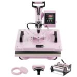 Universalus rožinis terminis presas 30×38 cm – 5-in-1 sublimacijos ir termo spaudos įrenginys
