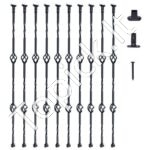 Matiniai juodi metaliniai turėklai 112,2 × 5,6 × 5,6 cm