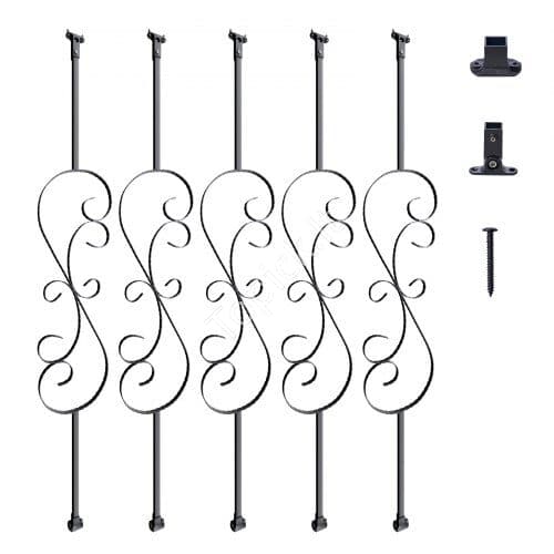 us2FZXKLGZ5G44YCUP3IFV02Fgoods_img-v12Fdecorative-metal-baluster-m100-1.2.jpg Matinis juodas metalinis turėklų stulpelis laiptams 111,8 cm - Image 1