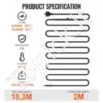 Savarankiškai reguliuojamas vamzdžių šildymo kabelis 18,3 m, 16,4 W/m, su termostatu - Image 6