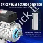 0,75 kW 1400 RPM vienfazis AC variklis – 220–240 V, 5,45 A, 80 B3 rėmas, 19 mm velenas - Image 6