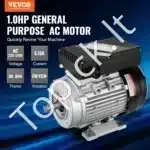 0,75 kW 2850 RPM vienfazis AC variklis – 220–240 V, 5,15 A, 80 B34 rėmas, 19 mm velenas - Image 8