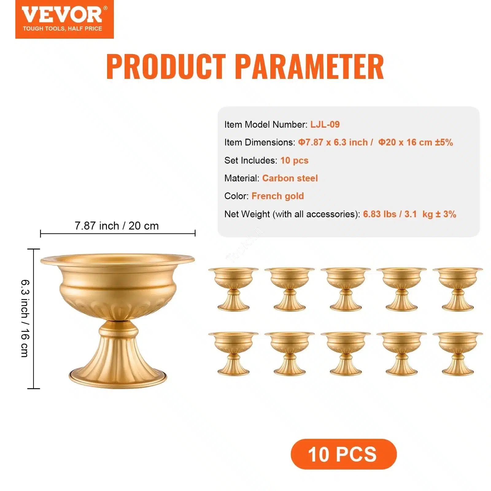 10 vnt. auksinės amforos vazos vestuvėms topick (1) 10 vnt. auksinės amforos vazos vestuvėms - Image 6