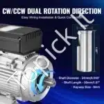 1,1 kW 1400 RPM vienfazis AC variklis – 220–240 V, 7,5 A, 90S B34 rėmas, 24 mm velenas - Image 6