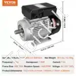 1,1 kW 1400 RPM vienfazis AC variklis – 220–240 V, 7,5 A, 90S B34 rėmas, 24 mm velenas - Image 3