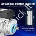 1,1 kW 2800 RPM vienfazis AC variklis – 220–240 V, 7,1 A, 90S B3 rėmas, 24 mm velenas - Image 6