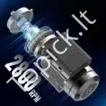 1,1 kW 2800 RPM vienfazis AC variklis – 220–240 V, 7,1 A, 90S B34 rėmas, 24 mm velenas - Image 2