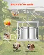 12 litrų rankinis vaisių ir vyno spaudimo presas su nerūdijančio plieno krepšiu - Image 6