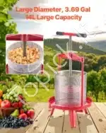 14 litrų rankinis vaisių ir vyno presas su nerūdijančio plieno krepšiu - Image 2