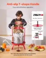 14 litrų rankinis vaisių ir vyno presas su nerūdijančio plieno krepšiu - Image 3