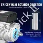 1,5 kW 1400 RPM vienfazis AC variklis – 220–240 V, 9,85 A, 90L B3 rėmas, 24 mm velenas - Image 7