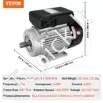 1,5 kW 1400 RPM vienfazis AC variklis – 220–240 V, 9,85 A, 90L B34 rėmas, 24 mm velenas - Image 3