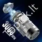 1,5 kW 3000 RPM trifazis AC variklis – 230/400 V, 9,5/3,5 A, 90L B3 rėmas, 24 mm velenas - Image 2