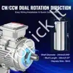 1,5 kW 3000 RPM trifazis AC variklis – 230/400 V, 9,5/3,5 A, 90L B3 rėmas, 24 mm velenas - Image 6