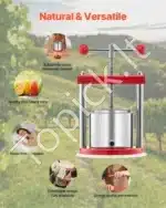 1,65 litro rankinis vaisių ir vyno presas su nerūdijančio plieno krepšiu - Image 6