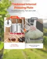 1,65 litro rankinis vaisių ir vyno presas su nerūdijančio plieno krepšiu - Image 2