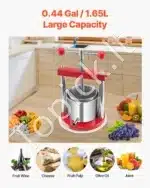 1,65 litro rankinis vaisių ir vyno presas su nerūdijančio plieno krepšiu - Image 3