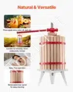 18 litrų rankinis vaisių ir vyno presas su mediniu krepšiu - Image 6