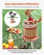 18 litrų rankinis vaisių ir vyno presas su mediniu krepšiu - Image 4