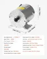 2 kW 48 V bešepetėlinis nuolatinės srovės variklio rinkinys su valdikliu – 4300 aps./min - Image 3