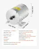 2 kW 48 V bešepetėlinis nuolatinės srovės variklio rinkinys su valdikliu – 4300 aps./min - Image 3