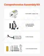 2 kW 48 V bešepetėlinis nuolatinės srovės variklio rinkinys su valdikliu – 4300 aps./min - Image 5