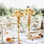 2 vnt modernūs auksiniai gėlių stovai – vazos vestuvėms - Image 7