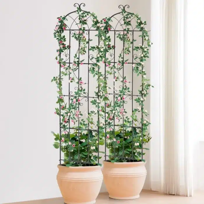 2 vnt. patvarus metalinis vijoklių rėmas – 51 × 220 cm (Q195 plienas) - Image 8