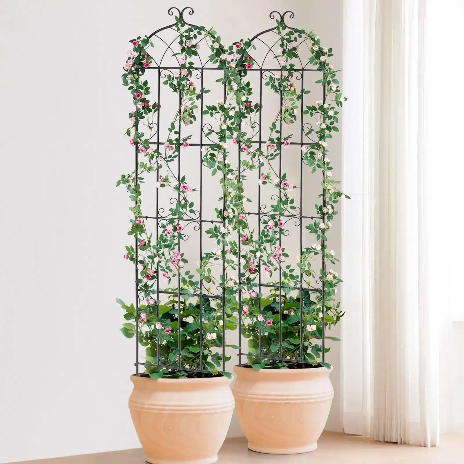 2 vnt. patvarus metalinis vijoklių rėmas – 51 × 220 cm (Q195 plienas) (7) 2 vnt. patvarus metalinis vijoklių rėmas – 51 × 220 cm (Q195 plienas) - Image 8