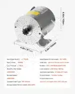 3000 W 72 V bešepetėlis elektrinio dviračio variklis – 4900 aps./min, 5,5 N·m sukimo momentas - Image 2