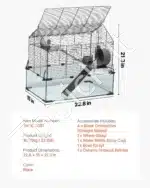 360° panoraminis narvelis smulkiems graužikams (58 × 38 × 54 cm) - Image 7