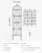 4 vnt. aukštos sodo grotelės – 51 × 220 cm - Image 7