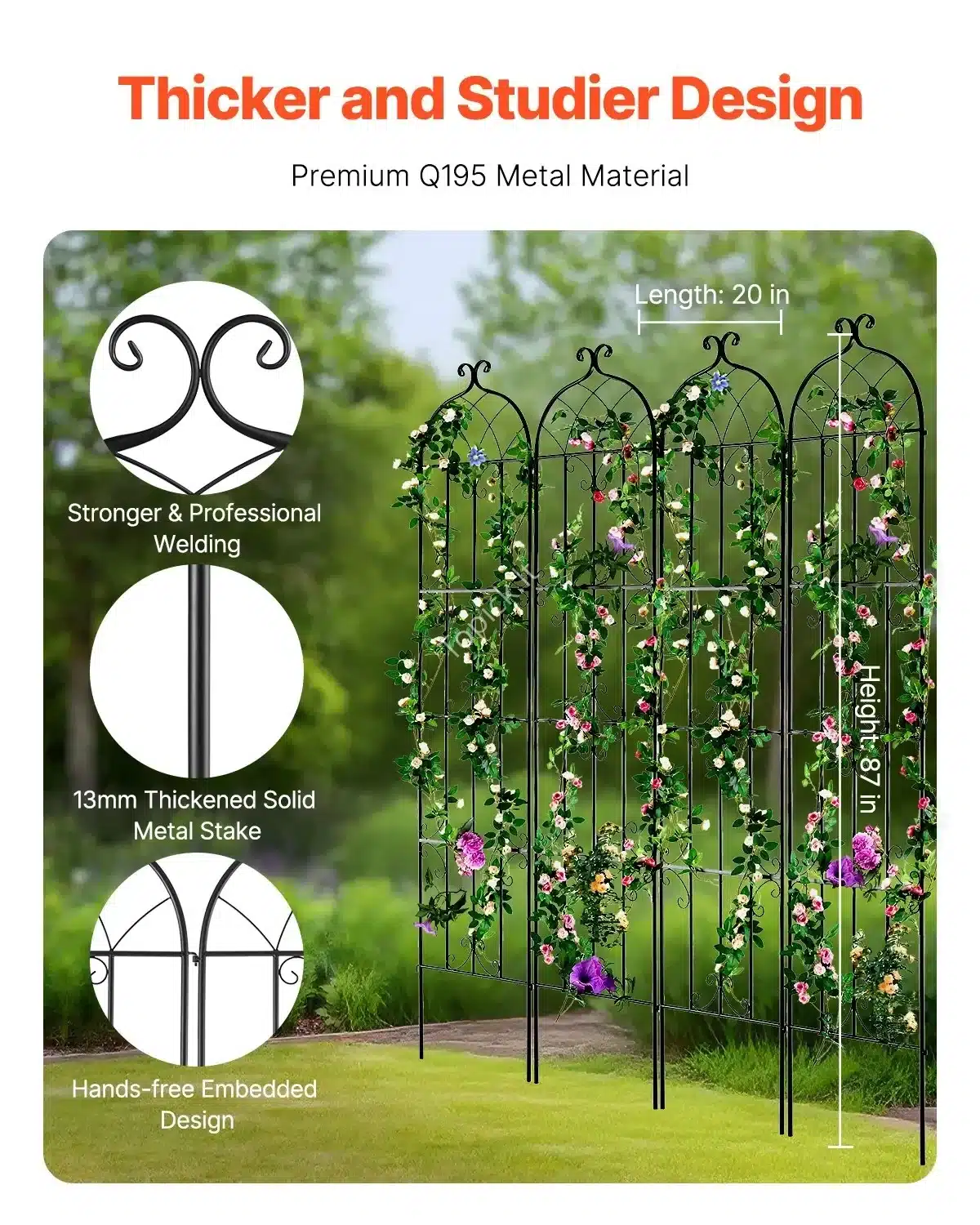 4 vnt. aukštos sodo grotelės – 51 × 220 cm (6) 4 vnt. aukštos sodo grotelės – 51 × 220 cm - Image 2