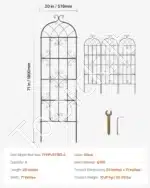 4 vnt. metalinės sodo grotelės – 51 × 180 cm (Q195 plienas) - Image 7