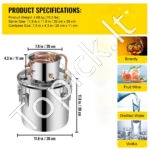 Įvairių stipriųjų gėrimų ir vandens distiliatorius - 20 L – Profesionali nerūdijančio plieno ir vario sistema - Image 7