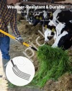 5 dantų komposto ir šieno šakė su stiklo pluošto kotu – 145 cm ilgio - Image 2