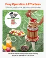 6 litrų rankinis vaisių ir vyno presas su mediniu krepšiu - Image 8