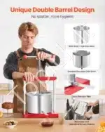 6 litrų rankinis vaisių ir vyno presas su nerūdijančio plieno krepšiu - Image 5