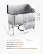 Vonia šunims iš nerūdijančio plieno su laiptais ir kairiosiomis durelėmis (1550 x 790 x 1470 mm) - Image 7