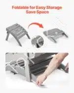 Adirondack kojų atrama, 54,7 x 48 x 37,7 cm, pilka - Image 4