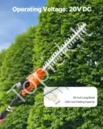 Akumuliatorinės gyvatvorių žirklės su 51 cm ašmenimis, 1200 aps./min. - Image 2