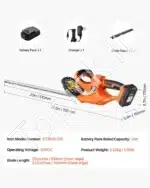 Akumuliatorinės gyvatvorių žirklės su 51 cm ašmenimis, 20V - Image 6