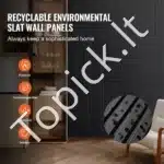 Akustinės sienų panelės, 8 vnt. / 2450x166 mm, juodos matinės spalvos - Image 2