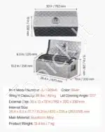 Aliuminė įrankių skrynia sunkvežimiui / priekabai 762 × 330 × 330 mm - Image 7