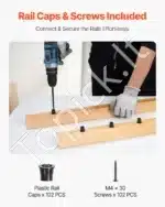 Aliumininiai laiptų balustrai, apvalūs, juodi, 51 vnt. (914 x 19 mm) - Image 6