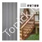 Aliumininiai laiptų balustrai, turėklų statramsčiai, juodi, 101 vnt. (914 x 19 mm) - Image 8