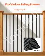 Aliumininiai laiptų balustrai, turėklų statramsčiai, juodi, 101 vnt. (914 x 19 mm) - Image 4
