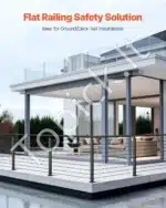 Aliumininiai trosų turėklų stulpai, juodi, 4 vnt. (914 x 25,4 x 50,8 mm) - Image 2